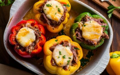 Keto-Friendly Philly Cheesesteak Stuffed Peppers